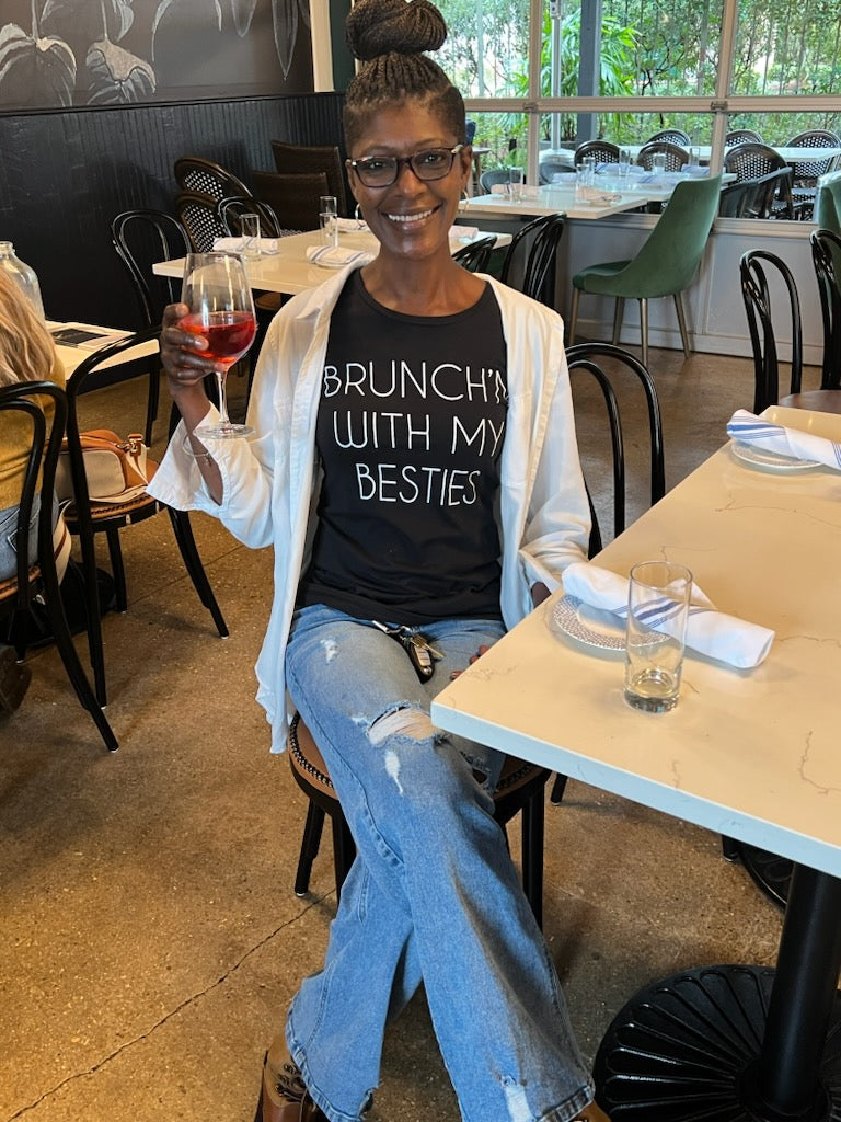 Business Besties Brunch Short Sleeved T-Shirt Black Brunch'n With My Besties